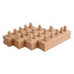 Adena Montessori Wooden Knobbed Cylinder Block Set of 4 - Educational Tools for Preschool Learning, Model A021
