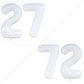 Goer Number 27 Balloons For 27Th Birthday Party Decorations,42 Inch Jumbo Foil Helium 72 Balloons For 72Nd Birthday Party Decoration (White)