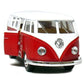 KiNSMART Set of 4 Classic 1962 Volkswagen Vans 1:32 Scale Metal Models - Green, Maroon, Red, Yellow