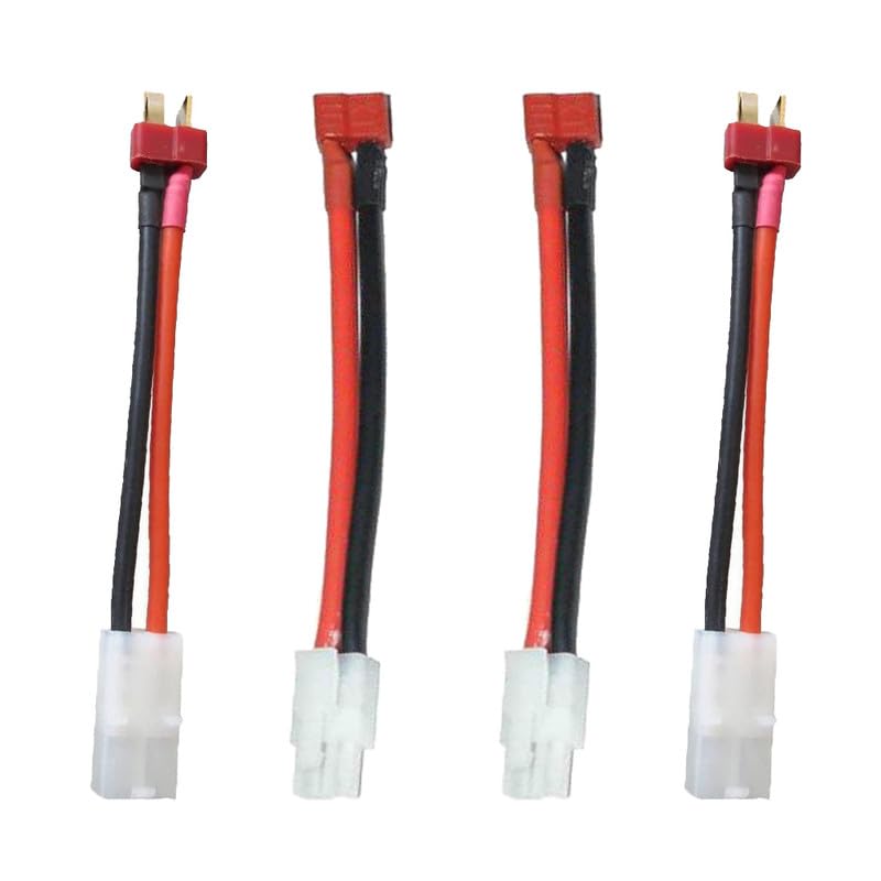 2pcs T-Plug Male Connector to Big-Tamiya Plug Female Connector Adapter and 2pcs T-Plug Female Connector to Big-Tamiya Plug Male 