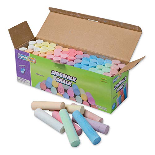 Wholesale CASE of 15 - Chenille Kraft Tub of Sidewalk Chalk -Sidewalk Chalk, Washable/Nontoxic, 52 Pc, 4x1, Assorted