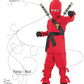 Ninja Red Costume Inspired For The Speically Trained Little Warrior Features Long Sleeve Shirt, Pants, Satin Sash And Belt With Mask And Hood