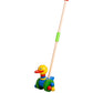 Wooden Animal Push Along Toy for Toddlers | Colorful Walking with Rolling Beads | Sturdy and Fun Baby Pushing Walker Toy for Ear