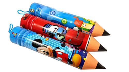 Evisha Boys Cartoon Character Print Pencil Shape Pencil Box Case Set of 2 Pieces
