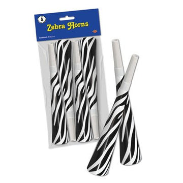 Beistle Pkgd Zebra Print Horns
