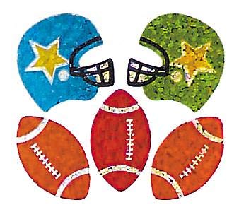 Bulk Roll Prismatic Stickers, Mini Football (100 Repeats)
