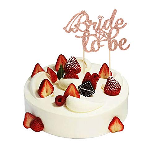 Flairs New York Bridal Wedding Decorations Banner Cake Toppers Party Props (Pack Of 1 Cake Topper, Bride To Be Diamonds [Rose Go