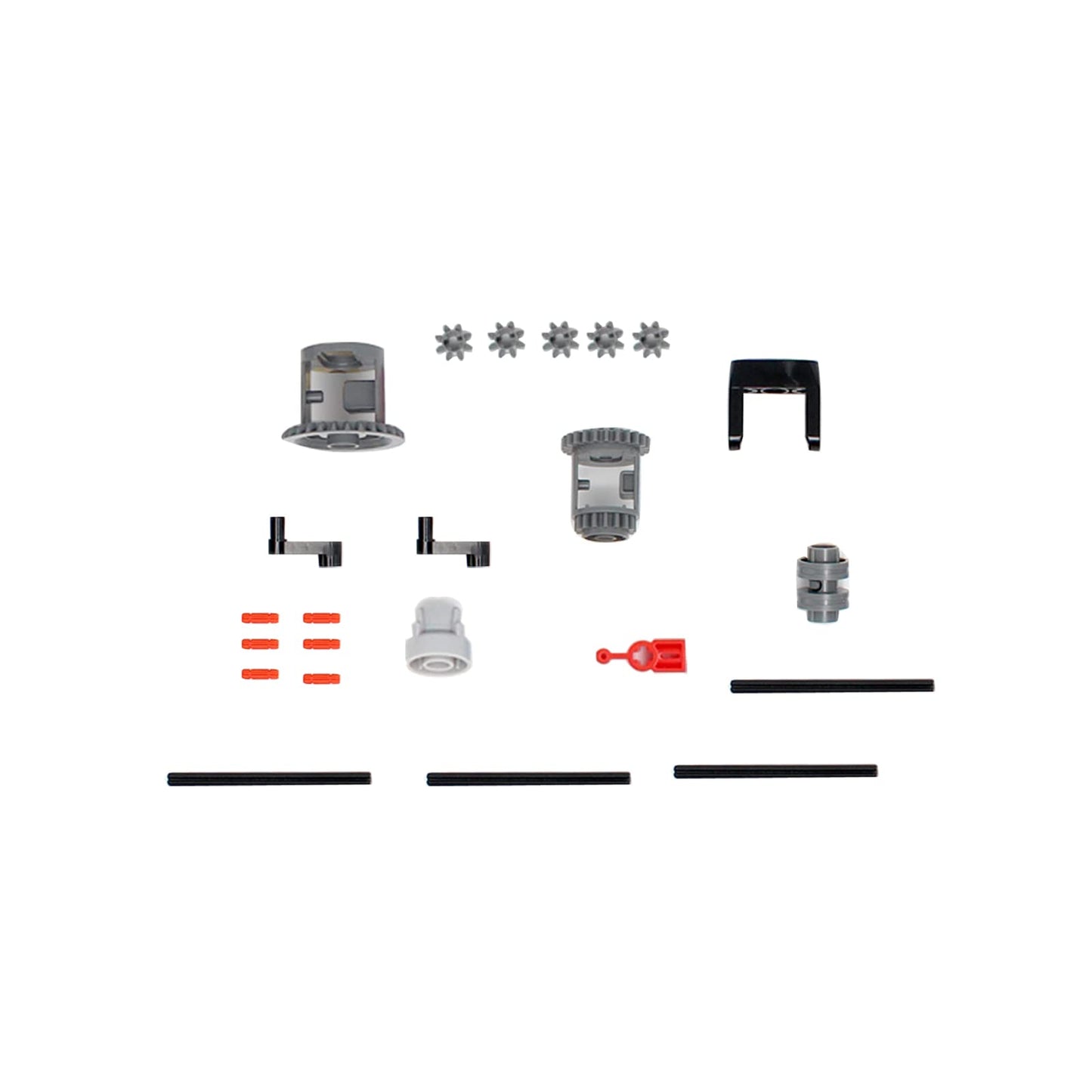 Konhaovf 117Pcs Gear And Axle Set For Technic Parts Compatible With Mainstream Technic Parts, Diy Gears Assortment Pack(Gear Rac
