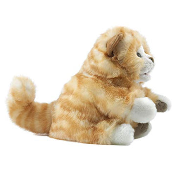 Folkmanis Orange Tabby Kitten Hand Puppet - Plush Toy, Orange & White, 1 EA, Ideal for Playtime and Storytelling