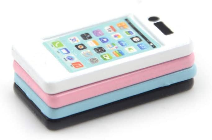 Welecom 7Pcs Dollhouse Mini Mobiles Phones Scene Miniatures Cell Phones Metal Simulation Cellular Phone Doll Phones Telephones Model Play Scene Diy 1/12 1/6 Scale Dolls House Decor Kid Pretend Toys