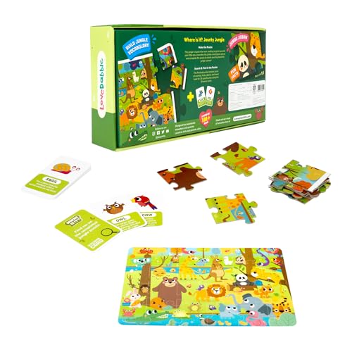 LoveDabble Search and Find Puzzle - Where is It? Jaunty Jungle | Toddler Puzzles Ages 3-5 | Animal Puzzle for Toddlers and Kids