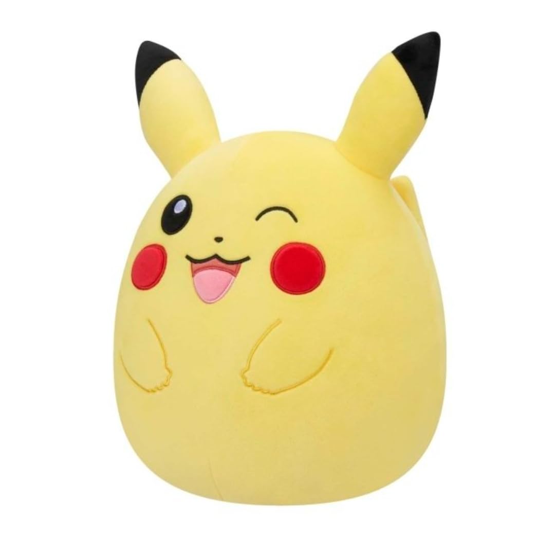 Squishmallows Pokemon Center limited availability 12-Inch Winking Pikachu Stuffed Animal Plush Toy (Winking Pikachu)