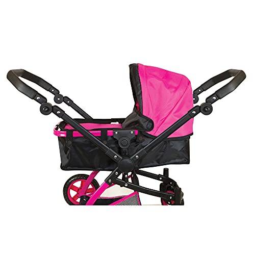 Lissi Urban Baby Doll Pram, Pink,Black Small