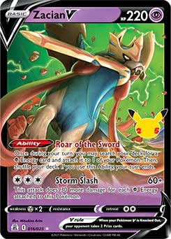 Pok?mon 25th Anniversary Celebrations Zacian V + Zamazenta V + 2 Surprise Cards!