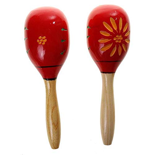 Zoomella Hand Percussion Wooden Maraca Children Musical Instrument Toys Red|Shakers & Small Percussion| Shakers & Small Percussi