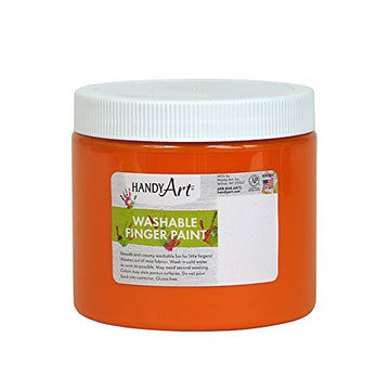Washable Finger Paint, Orange, 16 oz., Pack of 6