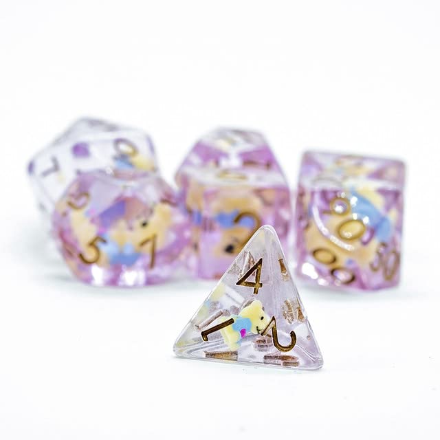 Sage's Portal Animal Familiars Resin DND Dice Set Polyhedral Dice Set for Dungeons and Dragons RPG Pathfinder Tabletop TTRPG (Te