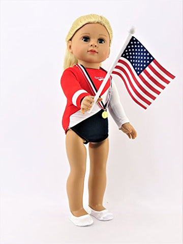American Fashion World Super Fun Gymnastic For 18-Inch Dolls| 5 Piece Set | Premium Quality & Trendy Design | Dolls Clothes | Outfit Fashions For Dolls For Popular Brands