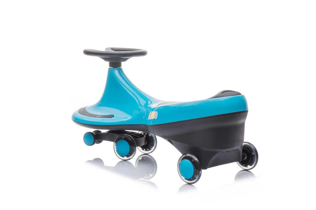 Freddo Toys Swing Car For Kids With Flashing Wheel For Boys And Girls, No Batteries, Gears Or Pedals - Twist, Turn, Wiggle Movement To Steer (Blue), Age 18+ Months