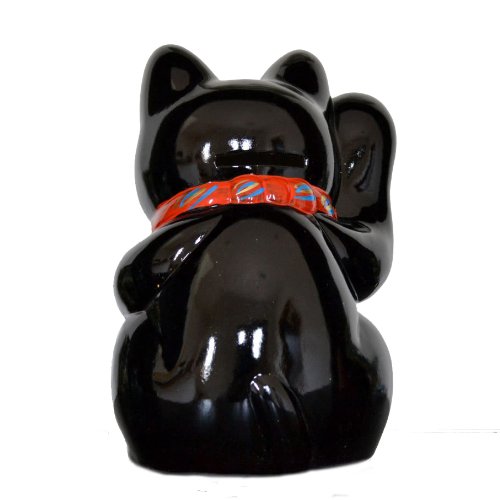 Tokoname Ware 7.5 Black Maneki Neko (Right Hand)