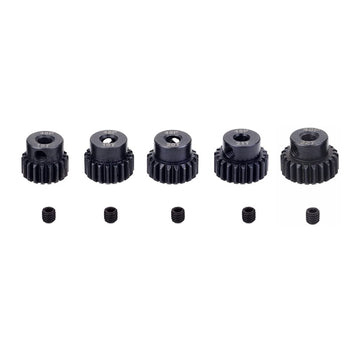 Kingval Replacement 5Pcs 48Dp 3.175Mm 18T 19T 20T 21T 22T Steel Pinion Motor Gear Compatible With 1/10 Rc Car Brushed Brushless