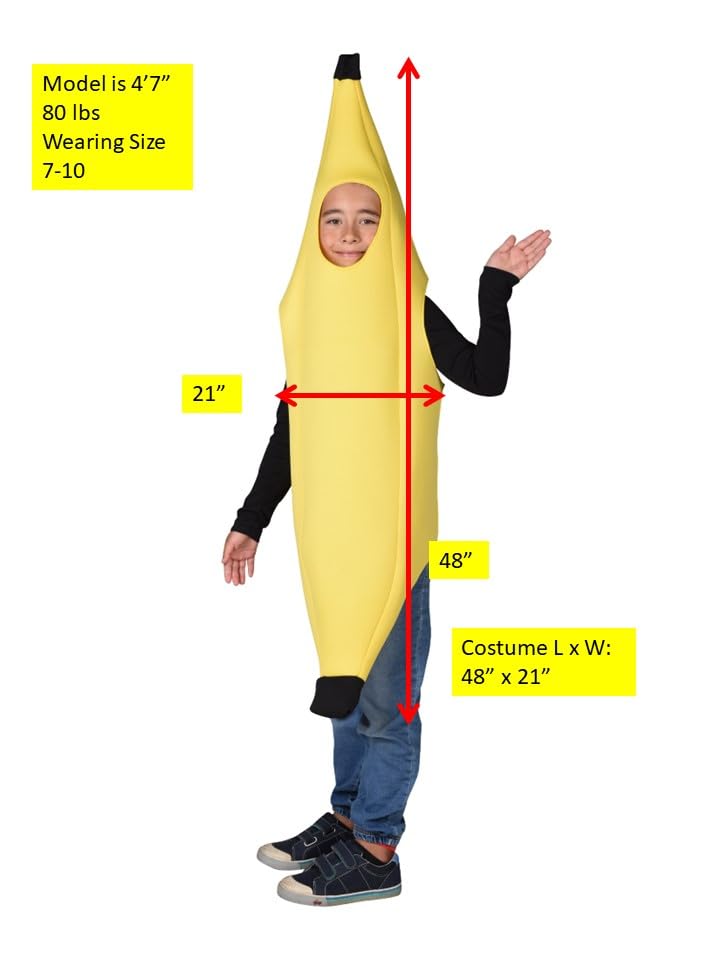 Rasta Imposta Ultimate Banana Tropical Fruit Halloween Costume, Child Size 7-10