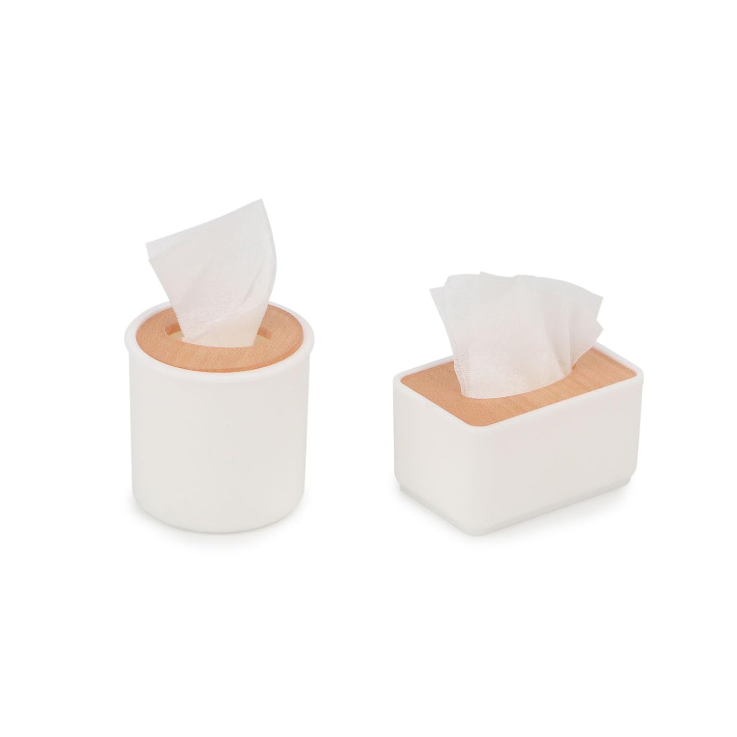 Dollhouse Tissue Box 2Pcs Miniature 1/6 House Accessories  Round Tube & Rectangle Paper Box Set for Toilet Living Room Decoration  Tissue Holder Model for DIY Craft (1:6 Scale)
