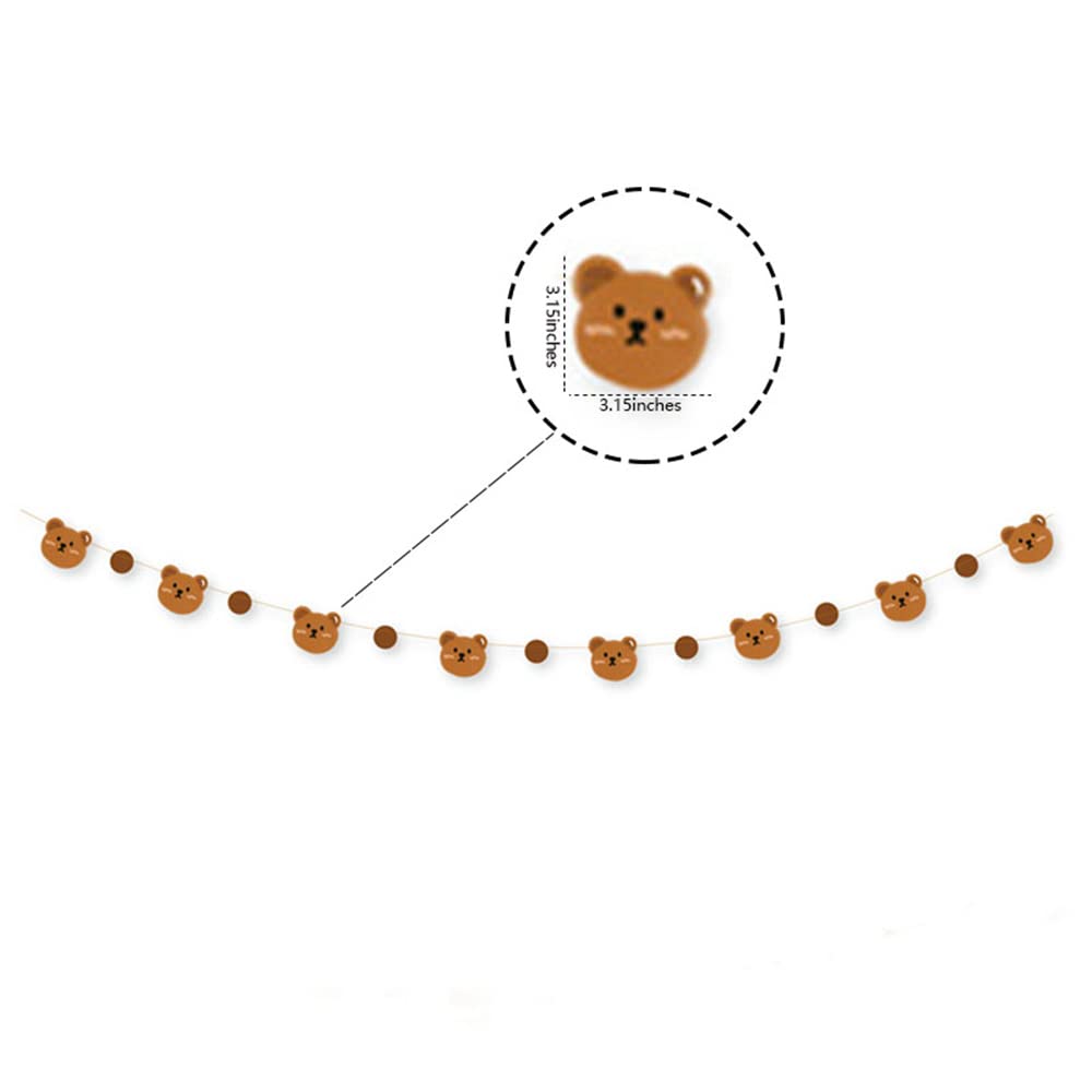 Bear Theme Happy Birthday Banner with Cute Bear Banner, Bday Party Pennant Decor, Wild One Woodland Bear First Birthday Party Su