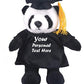 Plushland Plush Stuffed Animal Toys 12 Inches Present Gifts for Graduation Day  Personalized Text  Name or Your School Logo on Gown  Best for Any Grad School Kids (Graduation Panda Black Gown)