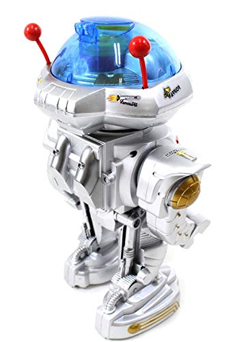 PowerTRC RC Dancing Robot - 11" Silver Plastic Model SS-AZT-RBSX with Missile Disc Launcher