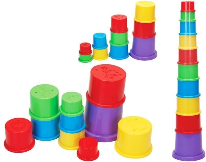 Little Fingers StackOCups  8 Colorful Nesting & Stacking Cups For Babies & Toddlers  Early Learning & Bath Toy For Kids 6 Mo