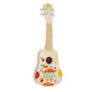 Janod Sunshine Wooden Ukulele - Children's Musical Instrument - Water-Based Paint - One Size - Warm Colors - Model J07636