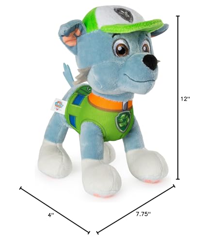 Paw Patrol - 8 Rocky Plush Toy, Standing Plush With Stitched Detailing, For Ages 3 And Up