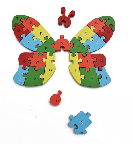 Akshar Wooden Butterfly Puzzle with Alphabets and Numbers