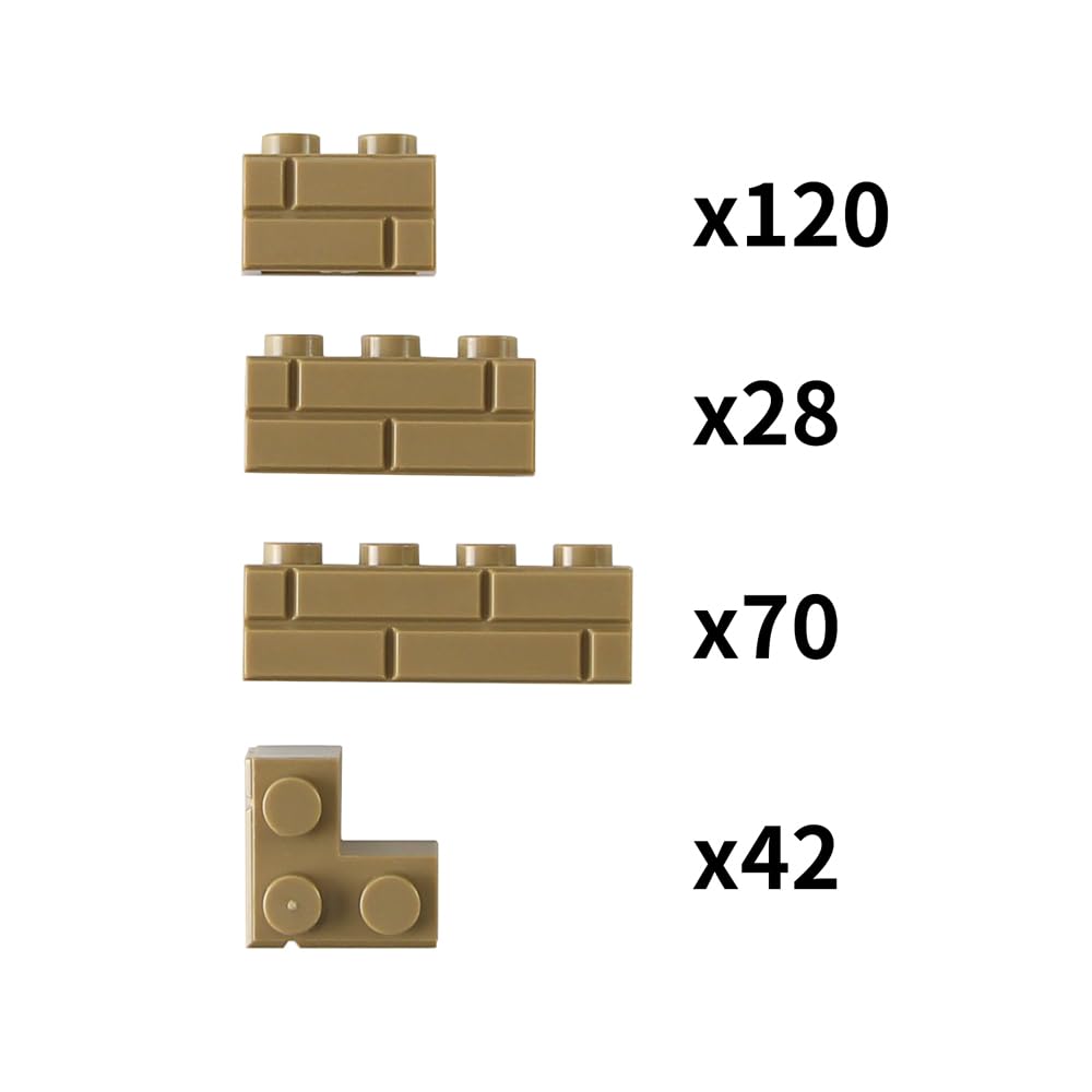 Feleph 260 Pieces Masonry Profile Bricks Building Blocks For Wall Parts And Pieces Diverse Bulk Toy Set Compatible With Major Br