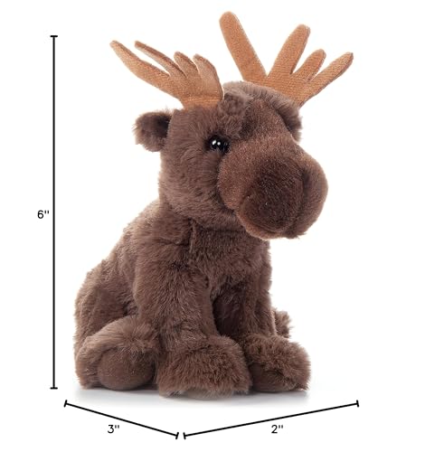 The Petting Zoo Moose Stuffed Animal Plushie, Gifts For Kids, Wild Onez Babiez Wildlife Animals, Moose Plush Toy 6 Inches
