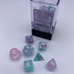 Wisteria Nebula Mini Dice With White Colored Numbers 10Mm (3/8In) Set Of 7 Chessex