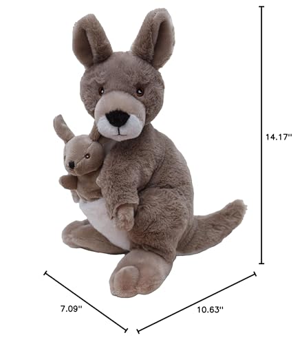 Wild Republic Ecokins, Kangaroo, Stuffed Animal, 12 Inches, Gift For Kids, Plush Toy, Made From Spun Recycled Water Bottles, Eco