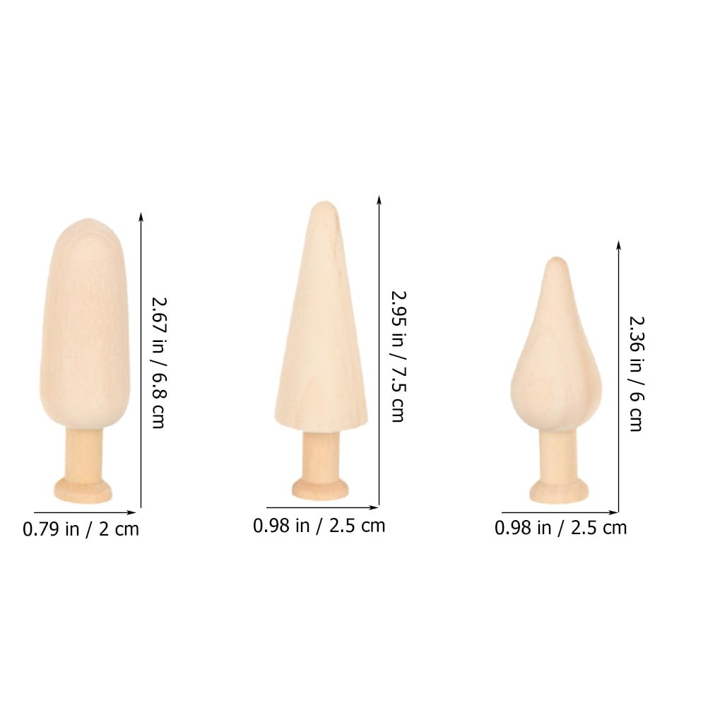 40 Pcs Small Wooden Mushroom Unfinished Wood Christmas Tree Wooden Tree for Painting Craft DIY Trees Easter Decoration Mini Wood