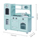 Teamson Kids - Retro Kids Toy Pretend Play Kitchen Playset with Refrigerator. Freezer. Oven and Dishwasher - Mint (1 Pcs)