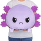 Teeturtle - Giant Moody Axolotl Plushie - Angry Purple Sparkle - Huggable, Soft, Pillowy, Sensory Toy Stuffed Animals That Show