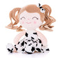 Gloveleya Baby Dolls Soft Snuggly First Baby Girl Gifts Plush Doll with Light Skin & Cow Dress 12inches Animal Series