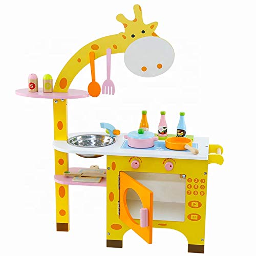 Grizzly Giraffe Kitchen Pretend Play Learning Set Educational Toy Cooking Set with Multiple Accessories for Kids