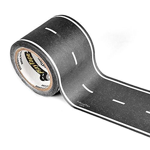 Playtape Road Tape For Toy Cars - Sticks To Flat Surfaces, No Residue; 2 Inch Wide X 30 Ft Asphalt Road