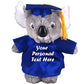 Plushland Plush Stuffed Animal Toys 12 Inches Present Gifts for Graduation Day  Personalized Text  Name or Your School Logo on Gown  Best for Any Grad School Kids (New Graduation Koala Blue Gown)