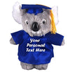 Plushland Plush Stuffed Animal Toys 12 Inches Present Gifts for Graduation Day  Personalized Text  Name or Your School Logo on Gown  Best for Any Grad School Kids (New Graduation Koala Blue Gown)