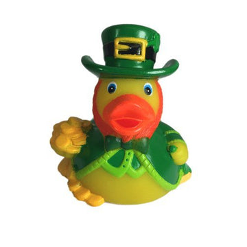 3' Leprechaun Rubber Duck [Floats Upright] - Baby Safe Bathtub Bathing Toy