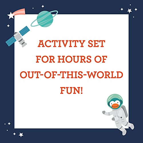 Petit Collage Sticker Activity Book, Space Discovery - Giant Fold Out Sticker Book for Kids, Includes Over 100 Reusable Stickers