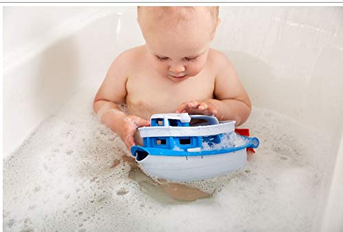 Green Toys Paddle Boat - Blue/Grey Bath Toy, BPA-Free, Dishwasher Safe, 1 EA, Made from Recycled Plastic, Model PDBA-1343