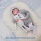 FLUFFYFUN 100% Organic Cotton Baby Toys White Bunny Rabbit Stuffed Animal for Newborn 7.1